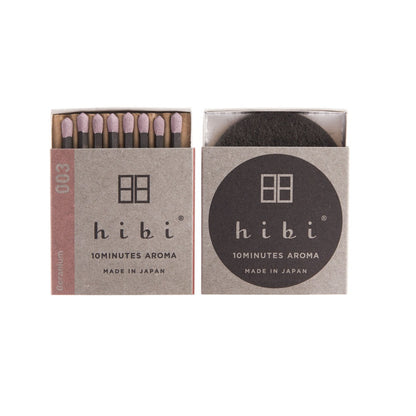 003 Geranium - 10 minutes aroma incense match - hibi