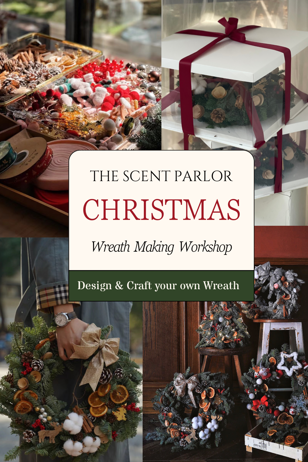 Noble Fir Christmas Wreath Making Workshop Singapore 2023 - The Scent Parlor