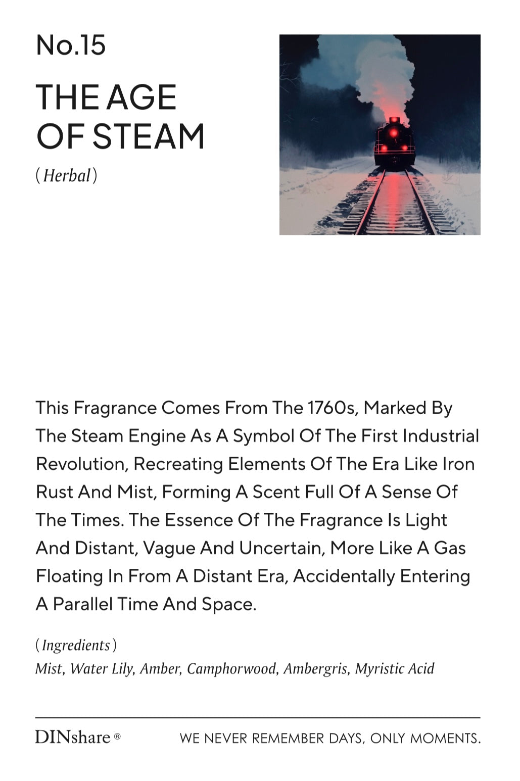 15 The Age of Steam Fragrance Diffuser - DINshare 黑地