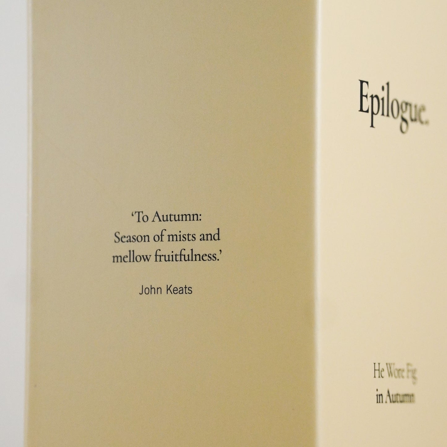 He Wore Fig in Autumn - Epilogue